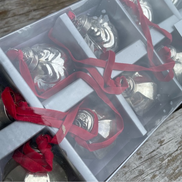 Martha Stewart silver Mercury glass ornaments garland set 10 Vintage Christmas - Picture 2 of 5